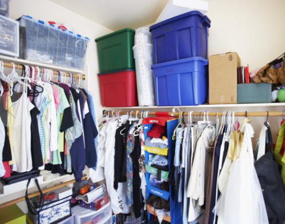 clutter inside a closet