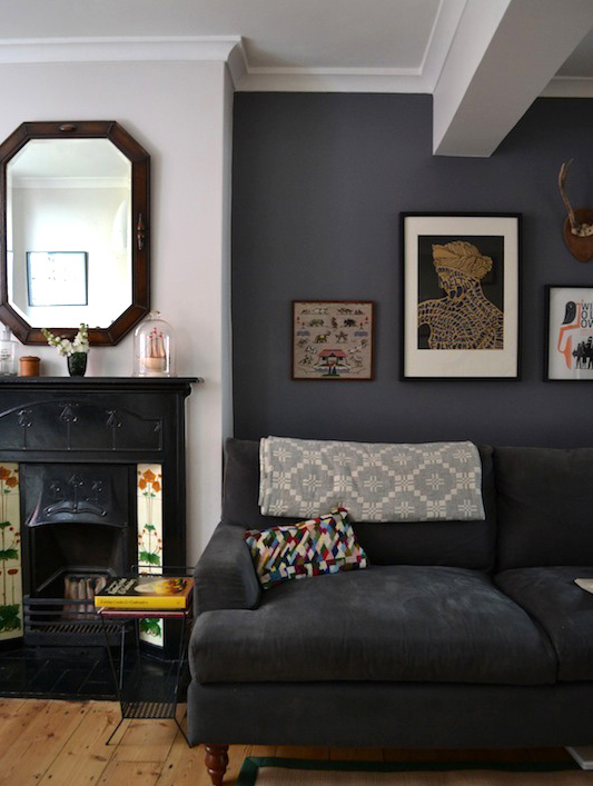 vintage home with charcoal walls